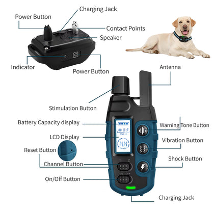 No Shock 3300Ft Dog Training Collar with Remote Rechargeable Waterproof E Collar with Beep Vibration High Quality Pet Training